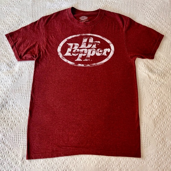 Dr Pepper Tops - Dr Pepper Short Sleeve Graphic Tee in Deep Brick Red - Women's Casual Top